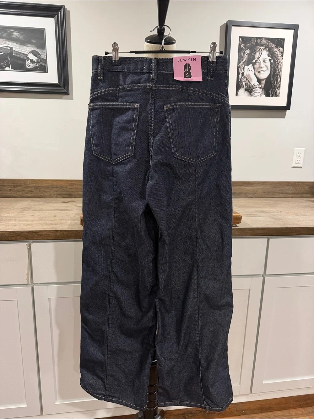 Lewkin women’s Dark Blue Wide-Leg Jeans size small 28 waist - Picture 2 of 8
